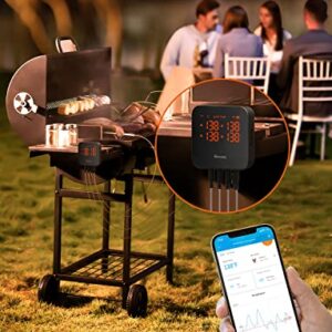 Govee WiFi Meat Thermometer, Wireless Meat Thermometer with 4 Probe, Smart Bluetooth Grill Thermometer with Remote App Notification Alert, Digital Rechargeable BBQ Thermometer for Smoker Oven Kitchen