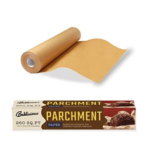 unbleached parchment paper roll for baking, 15 in x 210 ft, 260 sq.ft, non-stick baking paper, food grade cooking paper for bread, cookies, heat press, oven, air fry