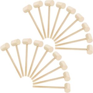 18 pieces mini wooden crab lobster mallets seafood shellfish crab hammer solid hardwood hammer for breakable chocolate heart, cracking seafood tool and craft toys for kids