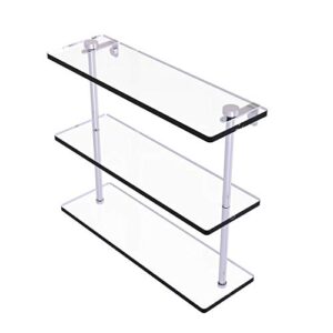 allied brass ns-5/16 16 inch triple tiered glass shelf, polished chrome