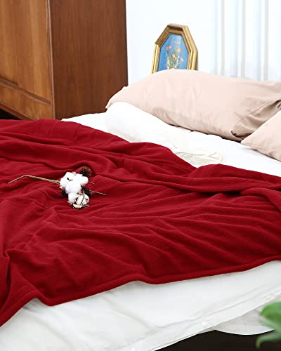 McJaw Electric Heated Blanket Full Size 72"x84" Large Fleece Warm Bedding Blanket for Whole Body 4 Heating Levels and 10 Hours Auto-Off Overheating Protection - Red