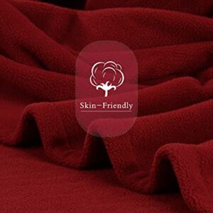 McJaw Electric Heated Blanket Full Size 72"x84" Large Fleece Warm Bedding Blanket for Whole Body 4 Heating Levels and 10 Hours Auto-Off Overheating Protection - Red