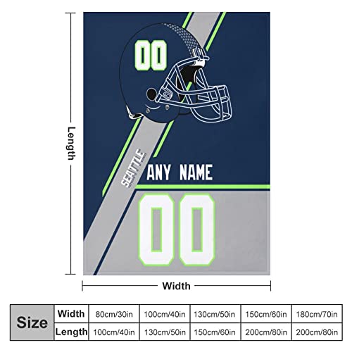 Custom Personalized Football Blankets Soft Flannel Throw Blanket with Any Name and Number for Fans Ideal Gifts