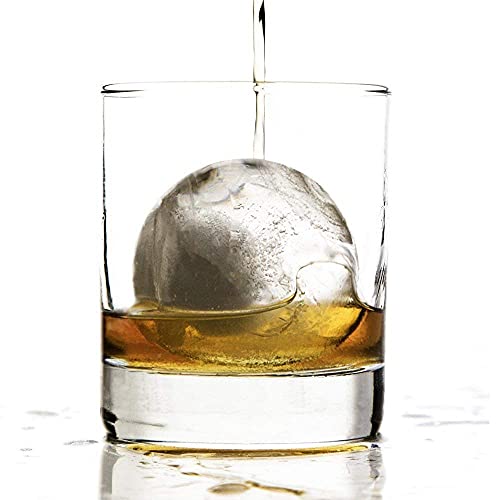 glacio Large Ice Sphere Mold Tray - Whiskey Ice Sphere Maker - Makes 2.5 Inch Ice Balls (Black)