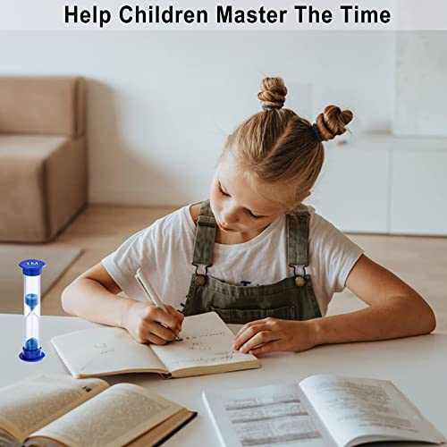 SuLiao 2 Minute Sand Timer for Kids, Colorful Hourglass Sand Clock 2 Minute, Small Sand Watch 2 min, Plastic Hour Glass Sandglass for Kids, Games, Classroom, Toothbrush Timer (Blue Sand)