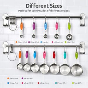 U-Taste 12 Piece Measuring Cups and Spoons Set in 18/8 Stainless Steel : 7 Measuring Cups & 5 Measuring Spoons