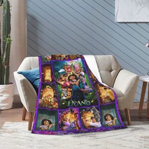 Cartoon Throw Blanket Warm Super Soft Flannel Blankets for Bed Living Room Couch Sofa for All Season (Black 1, 50"x40")