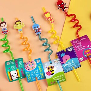 24 Superhero Party Favors Reusable Drinking Straws with Cartoon Decorations Great for Super Hero Birthday Party Supplies with 2 Cleaning Brush