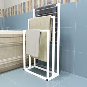metal freestanding towel rack 3 tiers hand towel holder organizer for bathroom accessories, white