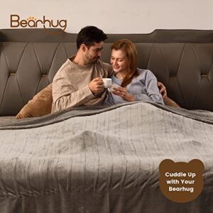Bearhug Electric Blanket King Size 100" x 90", Dual Controller Heated Blanket, Velvet & Sherpa, 10-Heat Levels & 1-12H Auto Off, 5 Year Warranty, Over-Heat Protect, ETL, Machine Washable