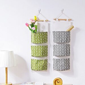 hanging wall storage bag organizers, 3 grids toys stationery container decor pocket space saver pouch in bathroom dorm