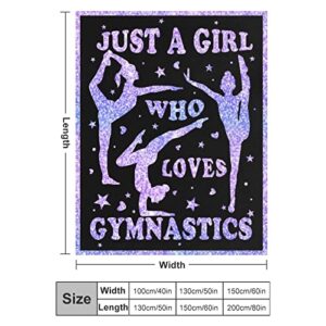 Just A Girl Who Loves Gymnastics Throw Blanket 50"X40" Soft Flannel Blankets for Bed Couch Plush Cozy Blanket for Adults Micro Fleece Throws