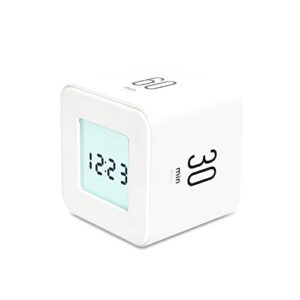 mooas multi cube timer/rotating timer, simple operation, clock & timer (white)