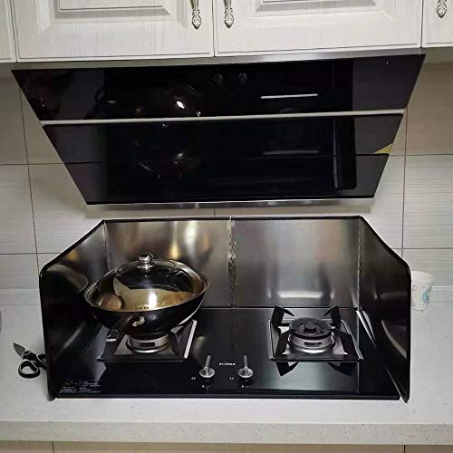 4 Sided Splatter Guard, Stainless Steel oil Splatter Guard, Grease Splatter Screen, Anti Splatter Sheet Oil Guard Foldable, Oil Splatter Proof Baffle Splatter Guard Stove