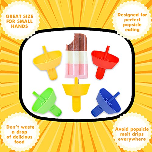 4pcs Drip Free Popsicle Holder - Popsicle Holders for Kids Mess Free Frozen Treats Holder with Straw