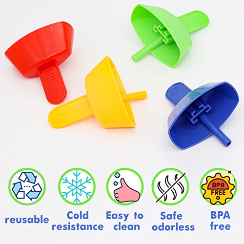 4pcs Drip Free Popsicle Holder - Popsicle Holders for Kids Mess Free Frozen Treats Holder with Straw