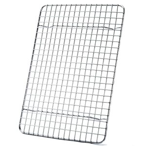 cooling rack for baking, aisoso rack with 18/8 stainless steel bold grid wire, multi use oven rack fit quarter sheet pan, oven and dishwasher safe, 8.5 x 12 inches