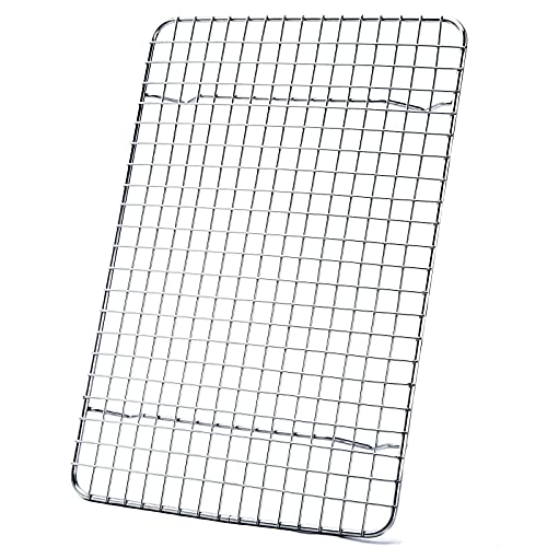 Cooling Rack For Baking, Aisoso Rack with 18/8 Stainless Steel Bold Grid Wire, Multi Use Oven Rack Fit Quarter Sheet Pan, Oven and Dishwasher Safe, 8.5 x 12 Inches