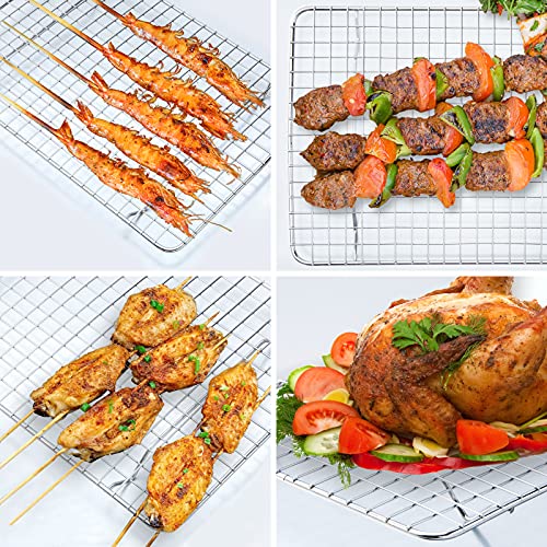 Cooling Rack For Baking, Aisoso Rack with 18/8 Stainless Steel Bold Grid Wire, Multi Use Oven Rack Fit Quarter Sheet Pan, Oven and Dishwasher Safe, 8.5 x 12 Inches