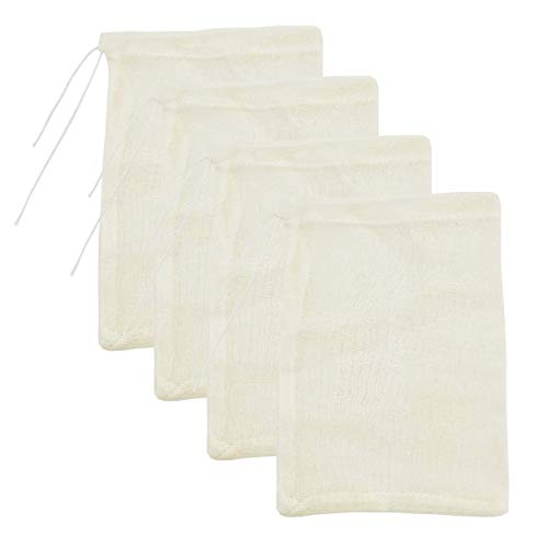 Cheesecloth Bags for Straining,Reusable Cold Brew Coffee Cheese Cloths Strainer,Large Nut Milk Tea Juice Bag,100% Natural Cotton Fine Mesh Filter Bags(X-Small,4 PACK)