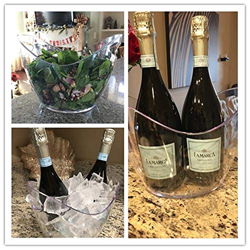 Yesland Ice Bucket, Clear Acrylic 3.5 Liter Storage Tub, Beer Bucket Beverage Chiller Bin for 2 Wine, Champagne Bottles, Beer Bottles