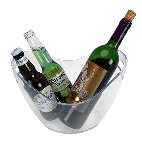 Yesland Ice Bucket, Clear Acrylic 3.5 Liter Storage Tub, Beer Bucket Beverage Chiller Bin for 2 Wine, Champagne Bottles, Beer Bottles