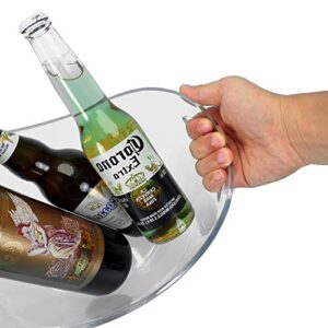 Yesland Ice Bucket, Clear Acrylic 3.5 Liter Storage Tub, Beer Bucket Beverage Chiller Bin for 2 Wine, Champagne Bottles, Beer Bottles