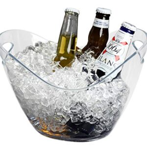 Yesland Ice Bucket, Clear Acrylic 3.5 Liter Storage Tub, Beer Bucket Beverage Chiller Bin for 2 Wine, Champagne Bottles, Beer Bottles