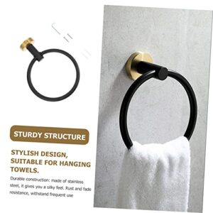 Yardwe Towel Ring Stainless Steel Hangers Wall Mounted Hooks Wall Mounted Clothing Rack Garment Rack Coat Rack Wreath Organizer Hooks Bathroom Towel Holder Household Towel Hook Towel Rack