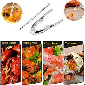 7Pcs Crab Claw Crackers and Tools Set, Seafood Tools Set Crab Leg Crackers and Picks Tools Including 2 Lobster Shell Crackers and 4 Seafood Forks Kit