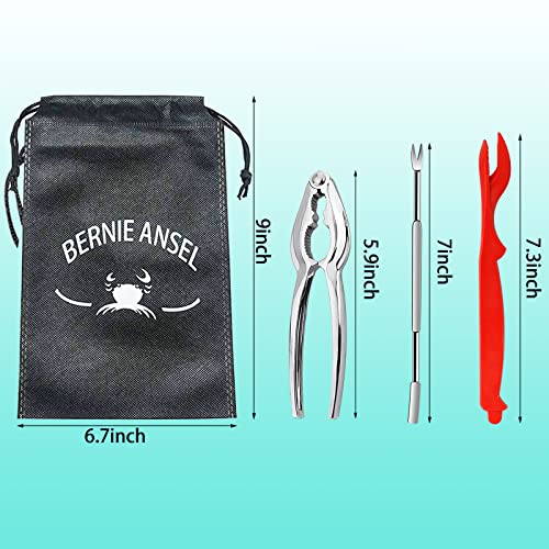 7Pcs Crab Claw Crackers and Tools Set, Seafood Tools Set Crab Leg Crackers and Picks Tools Including 2 Lobster Shell Crackers and 4 Seafood Forks Kit