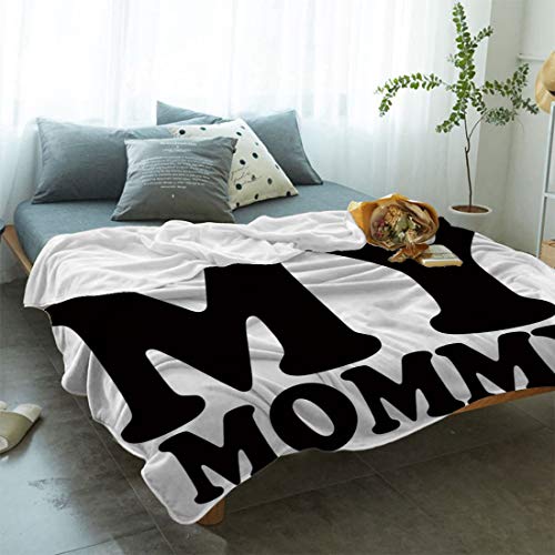 Mother's Day Ultra Soft Flannel Fleece Bed Blanket I Love My Mom Throw Blanket All Season Warm Fuzzy Light Weight Cozy Plush Blankets for Living Room/Bedroom 40" x 50"