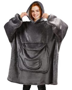 shejize oversized wearable blanket hoodie for adults sherpa sweatshirt hooded sweatshirt lounging blanket pullover