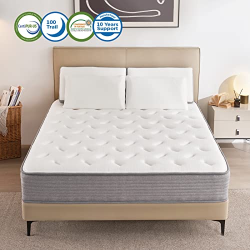 Twin Mattress, DIGLANT 10 Inch Memory Foam Hybrid Mattress, Tight Top Pocket Spring Mattress Sleep Supportive & Motion Isolation, Medium Firm Feel Mattress in a Box, CertiPUR-US Certified