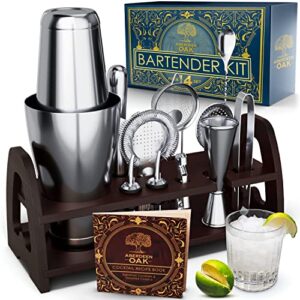 mixology bartender kit - complete 14 piece cocktail shaker set and bar kit bar accessories for the home bar set and bar tools bar cart accessories, bar cocktail shaker set bartender tools