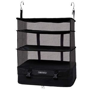tabitora portable hanging travel shelves bag packing cube organizer suitcase storage large capacity black xl