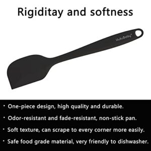 Permanent Replacement Silicone Spatula Set Rubber Spatulas Silicone Heat Resistant up to 600°F Silicon Spatula Kitchen Utensils 6 PCS Black