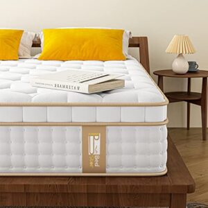 bedstory full size mattress 12 inch medium firm hybrid mattress, pressure relieving memory foam and individual pocket springs, double bed mattress in a box made in usa