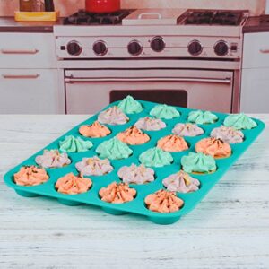 Silicone Muffin Pan Cupcake Set - Mini 24 Cups and Regular 12 Cups Muffin Tin, Nonstick BPA Free Food Grade Silicone Molds with 12 Silicone Baking Cups