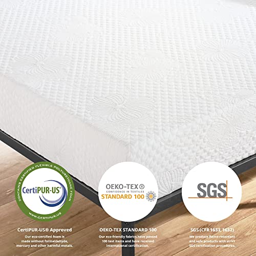 Olee Sleep 9 Inch I-Gel Multi Layered Memory Foam Mattress, Full, White