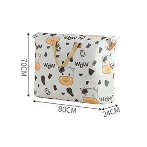 Large Capacity Storage Bag with Handle Large Capacity Cute Pattern Quilt Storage Bag Foldable Quilt Blanket Storage Bag with Zipper