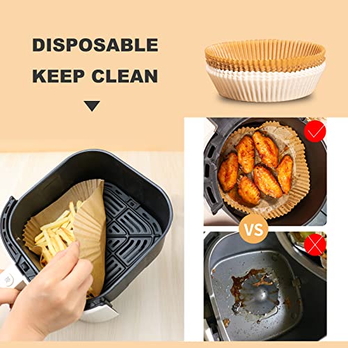 Air Fryer Disposable Paper Liners Square, 8.1 Inch Non-Stick Air Fryer Parchment Paper Liners, 100PCS Oil-Proof Parchment Baking Paper for Roasting Microwave Baking