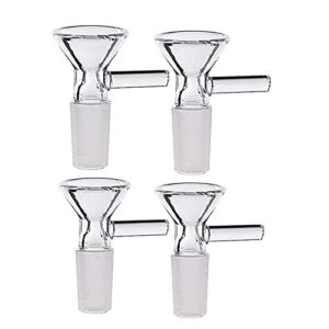 14M-M, Bowl Funnel Body Glass Funnel, Transparent Bowl Funnel 4PCS