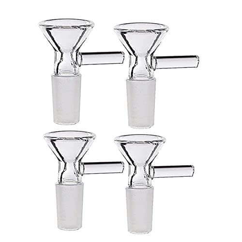 14M-M, Bowl Funnel Body Glass Funnel, Transparent Bowl Funnel 4PCS