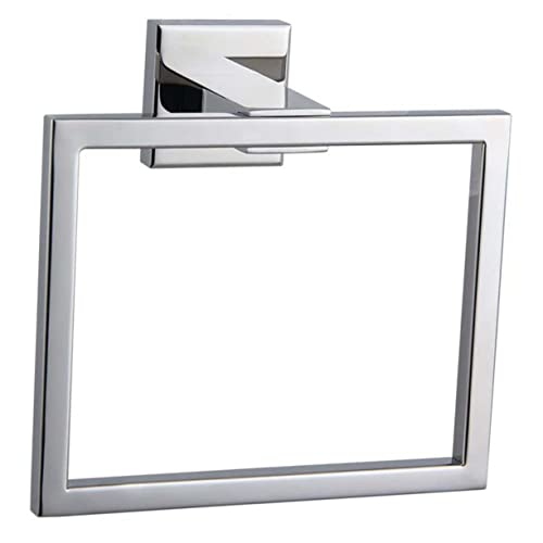 Yardwe 1pc Square Towel Ring Wall Mounted Towel Holder Wall Mounted Towel Rack Square Towel Holder Adhesive Towel Ring Bathroom Towel Ring Towel Ring Holder Stainless Steel Towel Holder