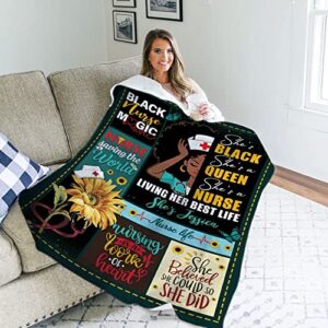 MUCHNEE Personalized Nurse Blanket Gift for Women, Nurse Throw Blanket, Nurse Gifts for Nurses Day, Birthday RN Gifts for New Nurses Nursing Students, Nurse Graduation Gifts, Nurse Practitioner Gifts