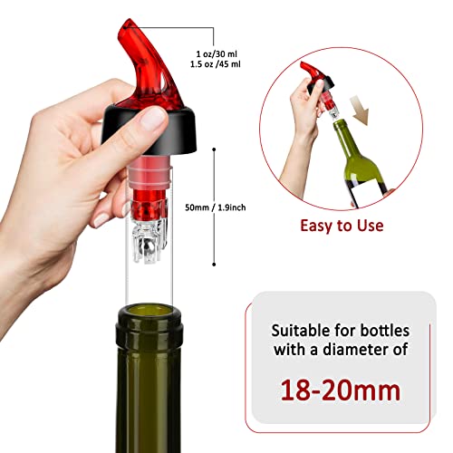 NFFIBDH Measured Liquor Pourers 1.5 oz Wine Bottle Pourers, Automatic One Shot Two Shot Pourer for Cocktail and Whisky, Brandy, Rum, Tequila, Vodka and Gin, Absinthe for Home, Bar (Pack of 12)