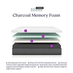Signature Sleep Italian Made Memoir 8" Charcoal Memory Foam Mattress, Medium-Firm Support, Bed-in-a-Box, Queen
