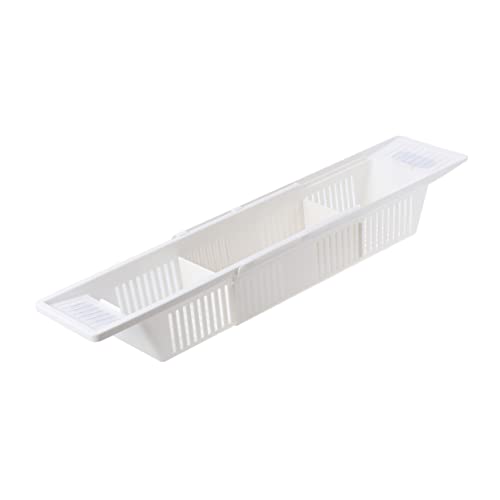 Homoyoyo White Serving Tray Vegetable Container White Basket Bath Caddy Basket for Fruit Store and Drain Tray Bath Rack Bathtub Tray Bathtub Shelf Household Goods Household Products Sink