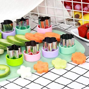 Magigift 1.5" Vegetable Cutter Shapes Set - Mini Cookie Cutters Fruit Cookie Pastry Stamps Mold for Kids Baking and Food Supplement Tools Accessories (8pack)